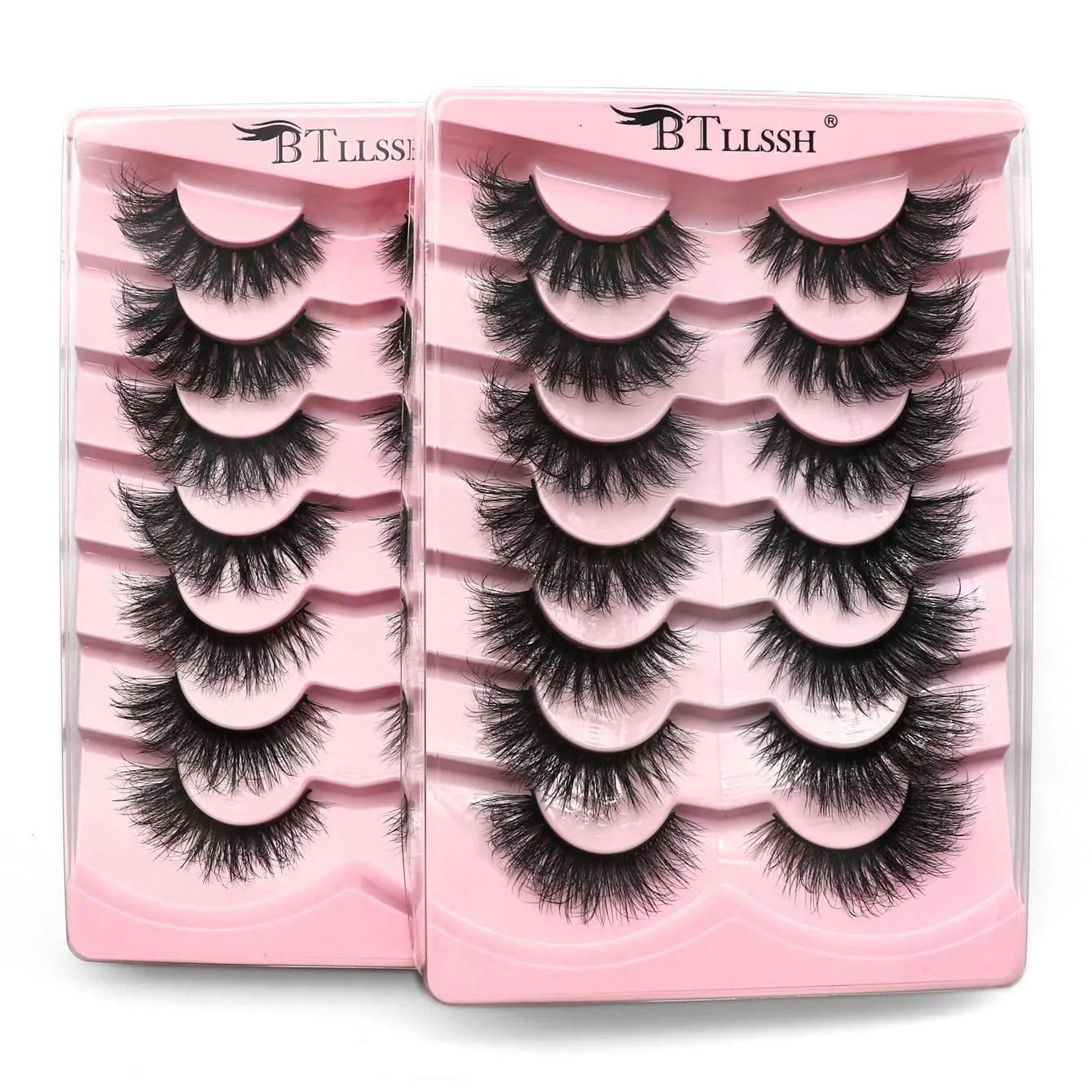 Fluffy False Eyelashes, Natural Curling Wispy Faux Cluster Lashes, Volumized False Eyelashes for Women and Girls Eye Makeup Enhancement, Fluffy Beauty Eyelash Clusters, Wispy Volume Set