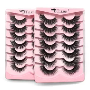 Fluffy False Eyelashes, Natural Curling Wispy Faux Cluster Lashes, Volumized False Eyelashes for Women and Girls Eye Makeup Enhancement, Fluffy Eyelash Clusters
