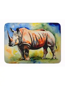 Carolines Treasures DAC2982RUG Animal-Inspired Cushioned Rhinoceros Memory Foam Kitchen Mat, 19 x 27 in., Animal-Inspired Kitchen Rugs, Cushioned Kitchen Rugs