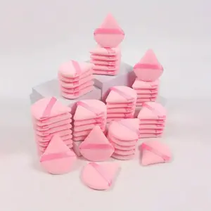 Triangle Powder Puff Set of 50, Made of Super Soft Velvet, Perfect for Contouring, Eye and Corner Application, Suitable for All Skin Types