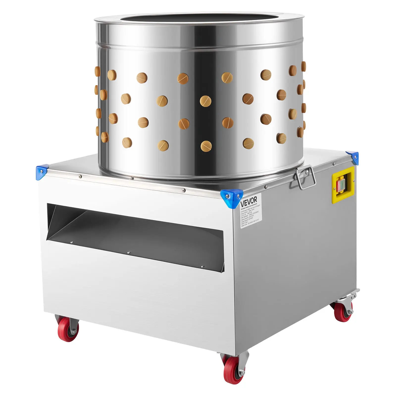 【SummerFinds】VEVOR Chicken Plucker Machine, 23.6 in Drum, 2200W & 240RPM Electric Chicken Plucking Machine with 119 Soft Fingers & Transport Wheels, Stainless Steel Feather Remover for Processing 2-4 Chicks Once