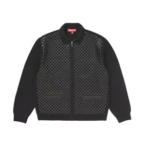 Supreme Woven Leather Zip Up Cardigan (FW24) Black (men) by StockX