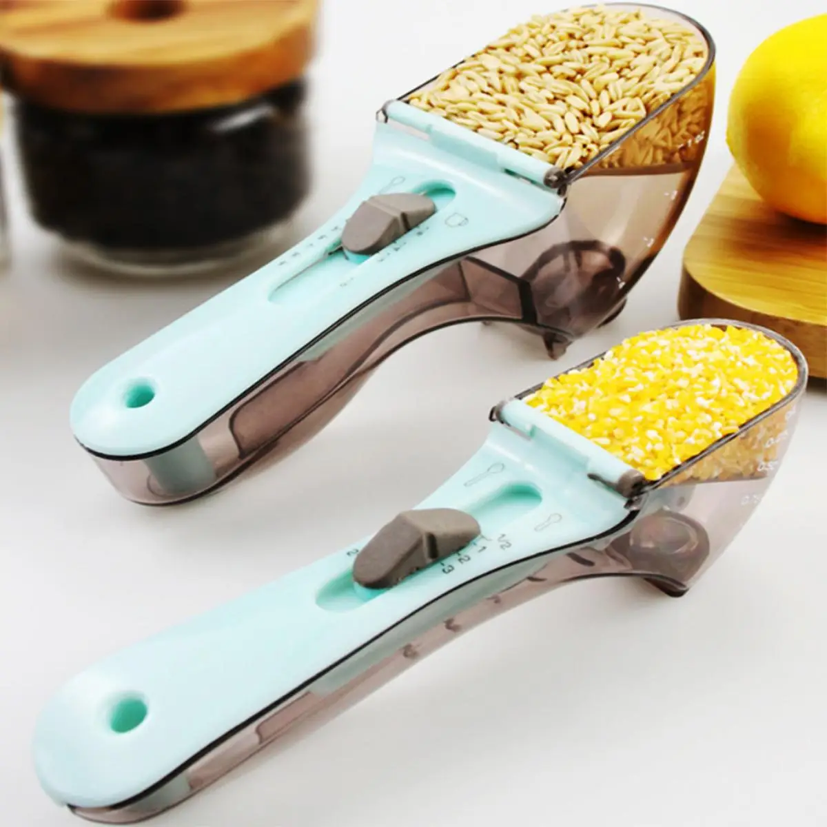 Adjustable Measuring Spoon, 2 Counts All-in-one Baking Measuring Cup, Precise and Accurate Measuring Scale, Baking Utensils for Kitchen, Kitchen Acces