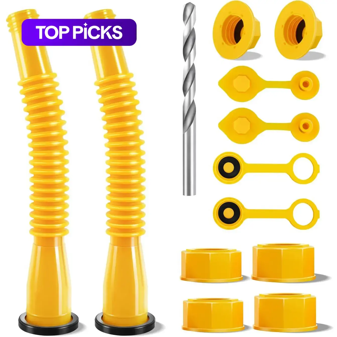 Gas Can Spout Replacement, Gas Can Nozzle, Easier To Use, for Most 1/2/5/10 Gal Oil Cans, with Gas Tank Vent Caps, Christmas Gift for Men, Hardware Tools #GLOBAL PICKS
