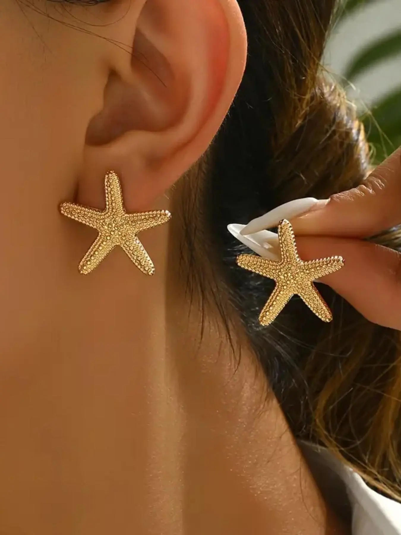 Starfish Design Stud Earrings, Ear Studs, Statement Earrings, Unique Design Earrings, Fashionable Jewelry for Women & Girls, Trendy All-match & Exquisite Jewelry for Birthday Gift