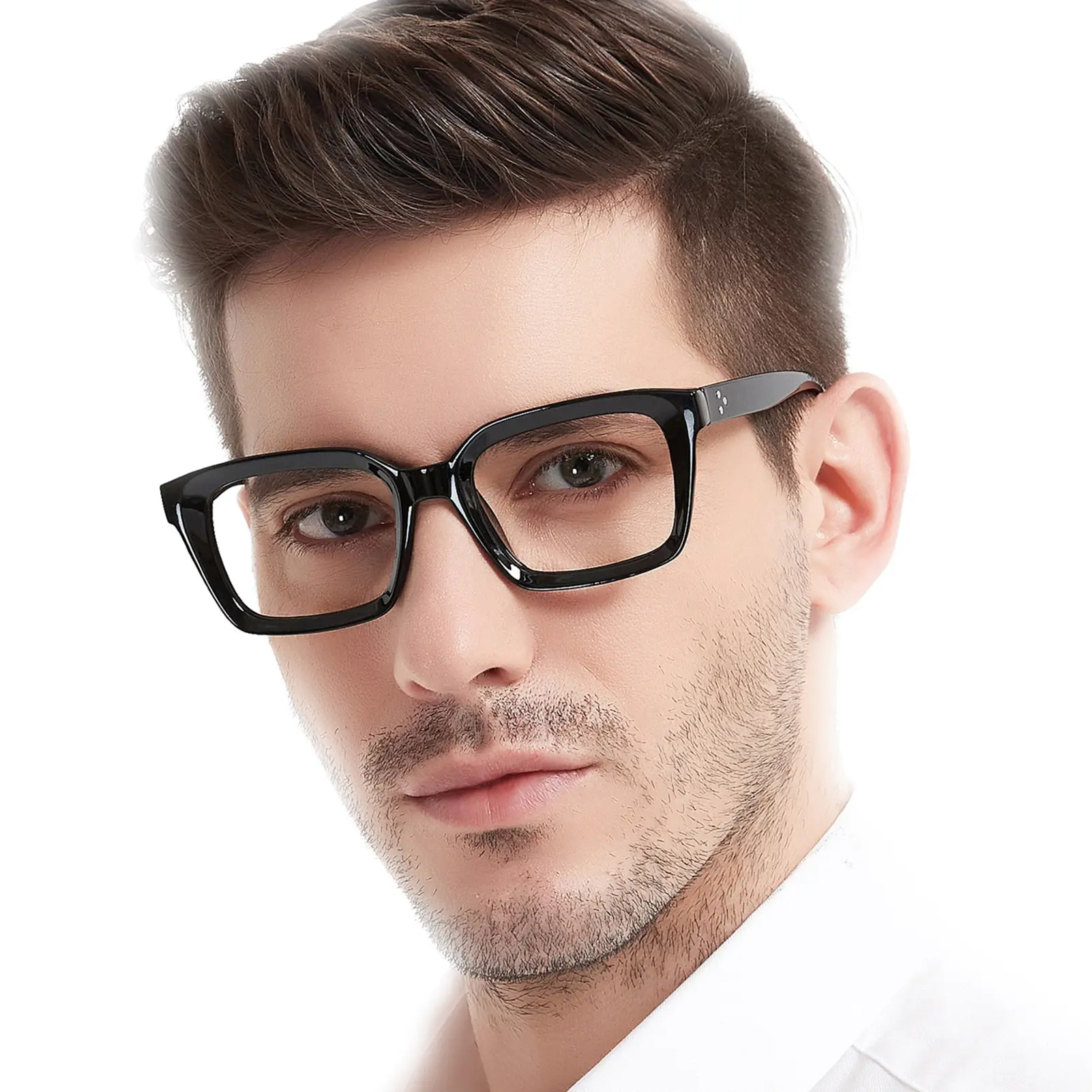 MARE AZZURO Blue Light Blocking Retro Square Oversized Reading Eyeglasses - Full Rim Plastic Quality Eyeglasses, Tinted Anti-Glare Polycarbonate Lenses, Magnification, Eyestrain Relief, High Quality Eyewear for Daily Use, Gaming, Male, Beautiful Gift, Com