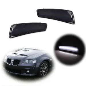 2PCS Brand new and quality Smoke Front Side Marker lamps Indicator White LED Lights For 2008 2009 Pontiac G8