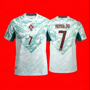 2026 Portugal Away Green 7# Cristiano Ronaldo Short Sleeve Soccer Jersey Fans Version Breathable