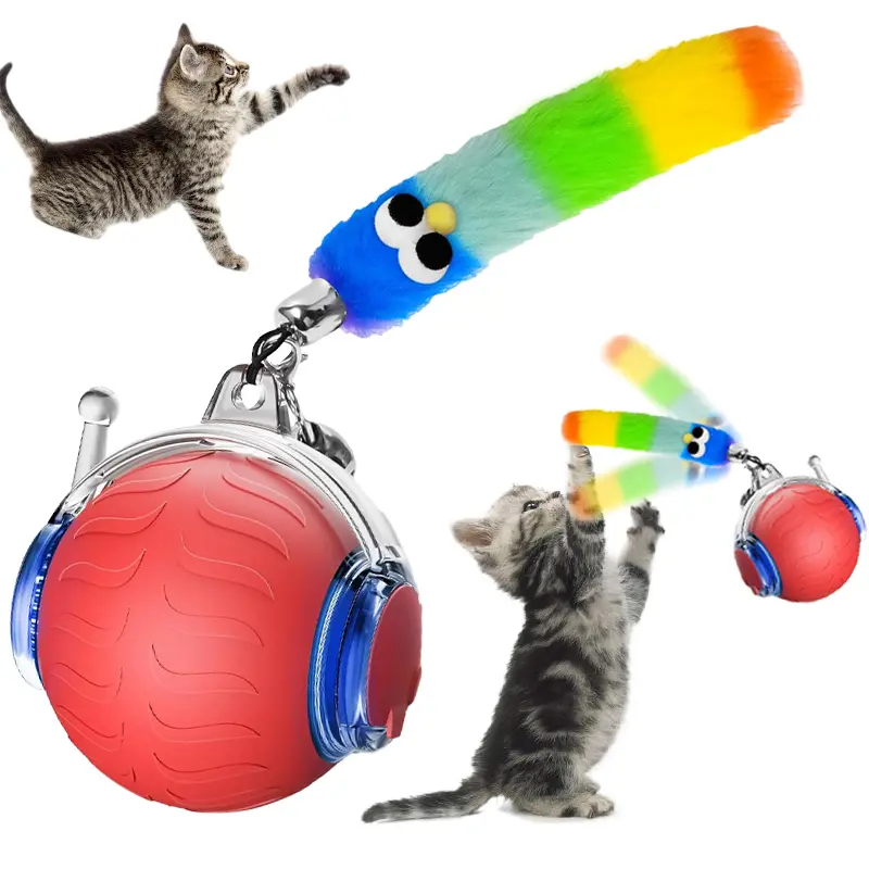 UPSKY Interactive Electric Rolling Ball Cat Toy for Indoor Use - 3-Speed Modes, 250mAh USB Rechargeable, ABS Plastic Sturdy Build, 2-Hour Charge, Sounds, Anti-Depression Gift for Kittens/Adult Cats, Universal Fit, 360° Random Rolls