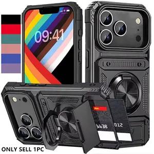 Heavy-Duty Protective Shockproof Phone Case Compatible with 17 Pro Max 16 Pro Max 15 Pro Max 14 Pro Max 13 12 11 with a Metal Stand Phone Case Accessories