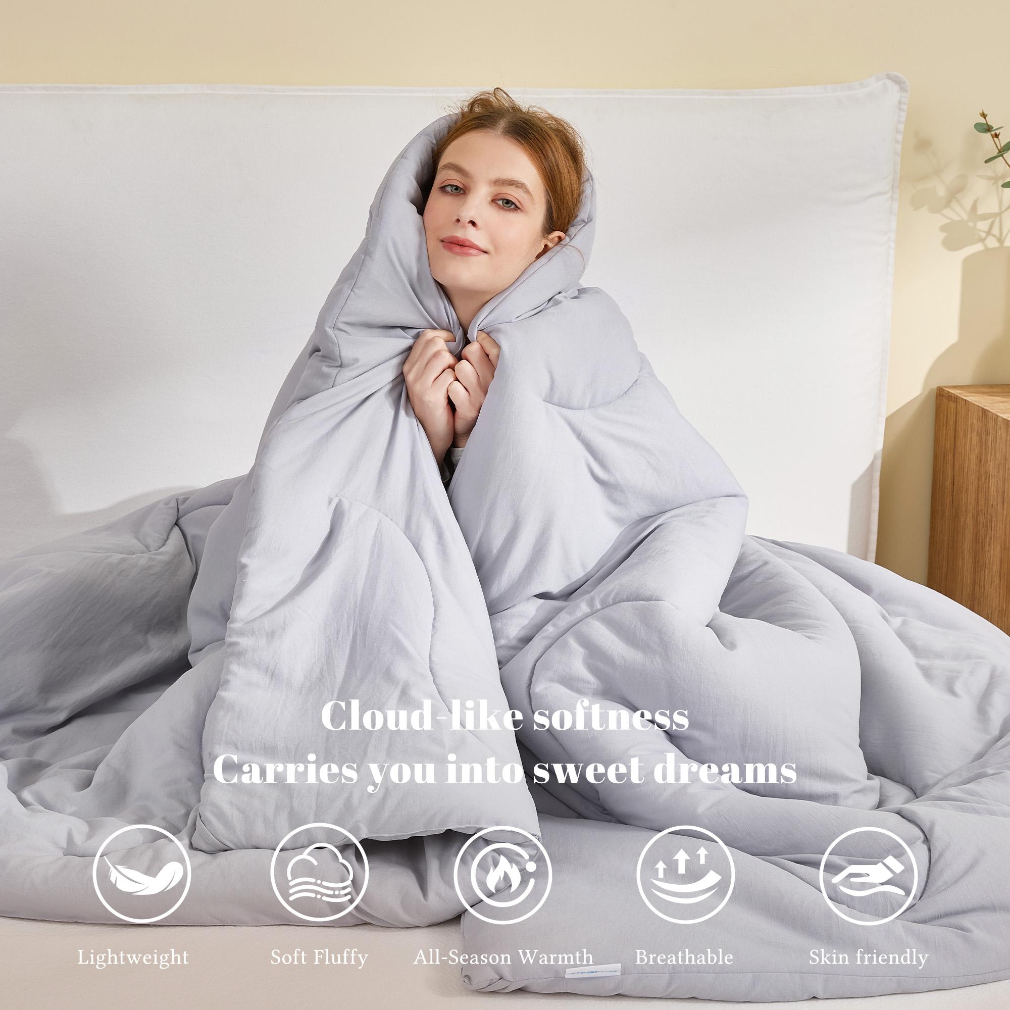 SpringGlowUp【BEDLORE】Quilted Wave-Pattern Duvet Insert, Soft Down Alternative with Corner Tabs, Versatile Year-Round Use, Luxurious&Comfort, Machine Washable for Easy Care