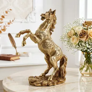 European Style Horse Desktop Decor, Resin Hand-Painted Home Decoration Statue, Bathroom Ornament, Festival Party Decor