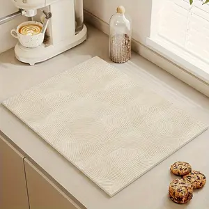 1pc Dish Drying Mat, Espresso Machine Countertop Absorbent Mat, Washstand Drain Mat, Soft Faucet Absorbent Mat, Washstand Cup Mat, Kitchen Accessories, Bathroom Accessories, Coasters