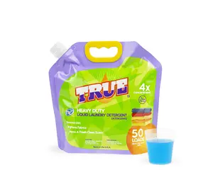True Heavy Duty Liquid Laundry Detergent Concentrate 50 Loads Biodegradable Plant Based Liquid Laundry Detergent Lavender Scent Made in USA