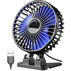 [New Deal] USB Desk Fan - Portable Fan Mini, 3 Speeds Desktop Table Cooling, Plug in Power, Rotation Strong Wind, Quiet for Home, Office,