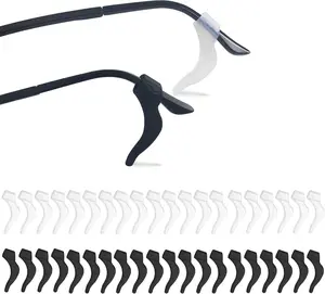 20Pairs Glasses Anti-slip Silicone Ear Clip, Glasses Holder With Storage Box, Safety Eyewear Retainers, Eyeglass Ear Grips for for Sports Glass Sunglasses Reading (10 Black 10 white)