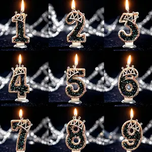 New Crown Letter Number Candles, Wedding Anniversary Birthday Candles, DIY Creative Home Party Decorations, Cake Candles 0-9 Numbers