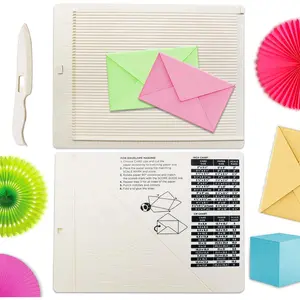 Scoring Board, Envelope Maker, Envelope Punch Board, Scoring Tool, Small Score Board for Paper Crafts, Multi-Purpose Scoring Board for Card Making, Mini Envelope Making and  Box Making