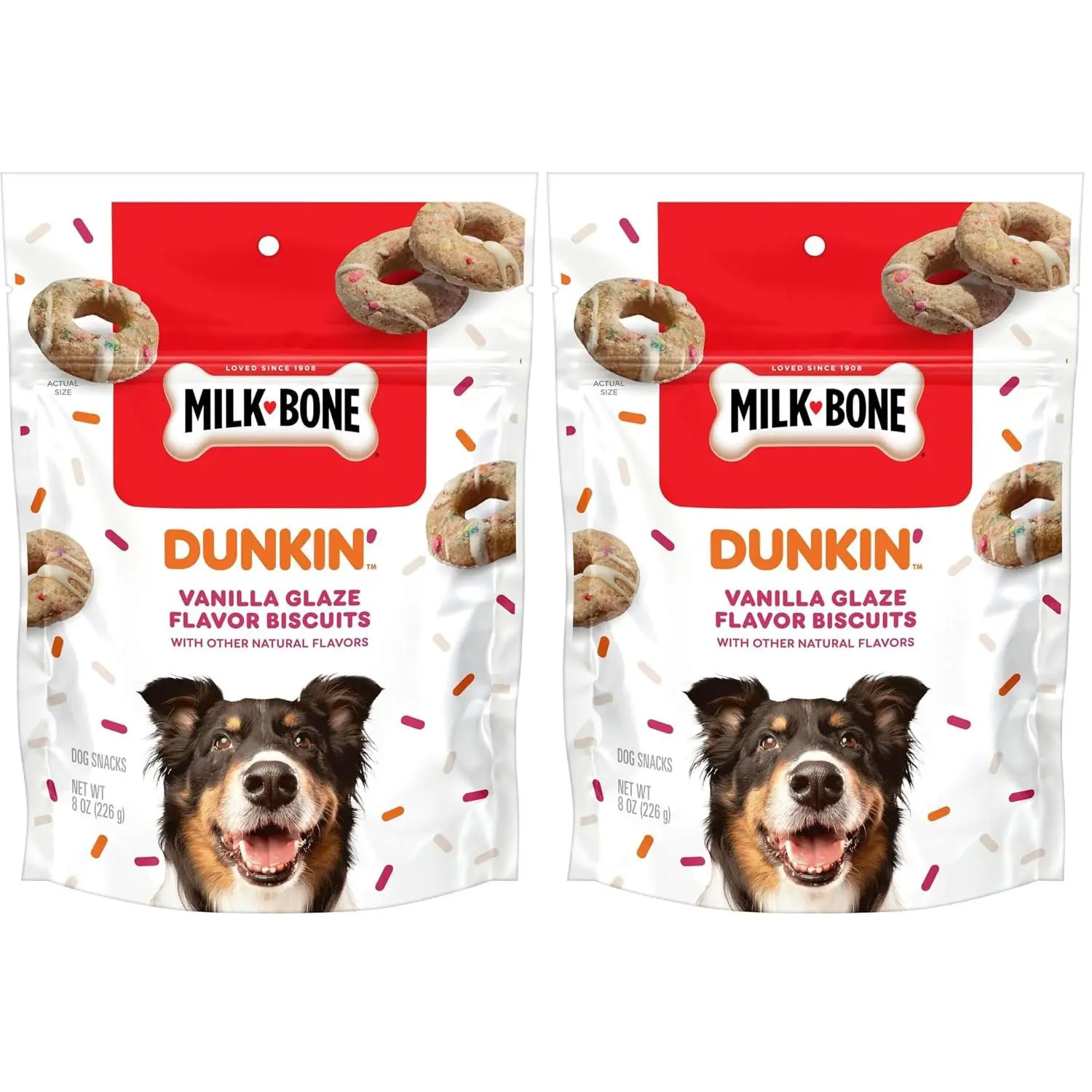 Milk-Bone Dunkin’ Vanilla Glaze Flavor Dog Biscuits with Other Natural Flavors, 8 Oz. Bag