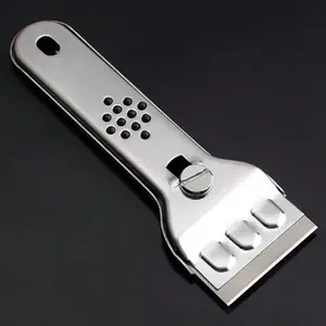Multifunctional Cleaning Scraper, 1 Count Metal Floor Scraper with Handle, Household Home Cleaning Tool for Kitchen and Bathroom, Kitchen Counter