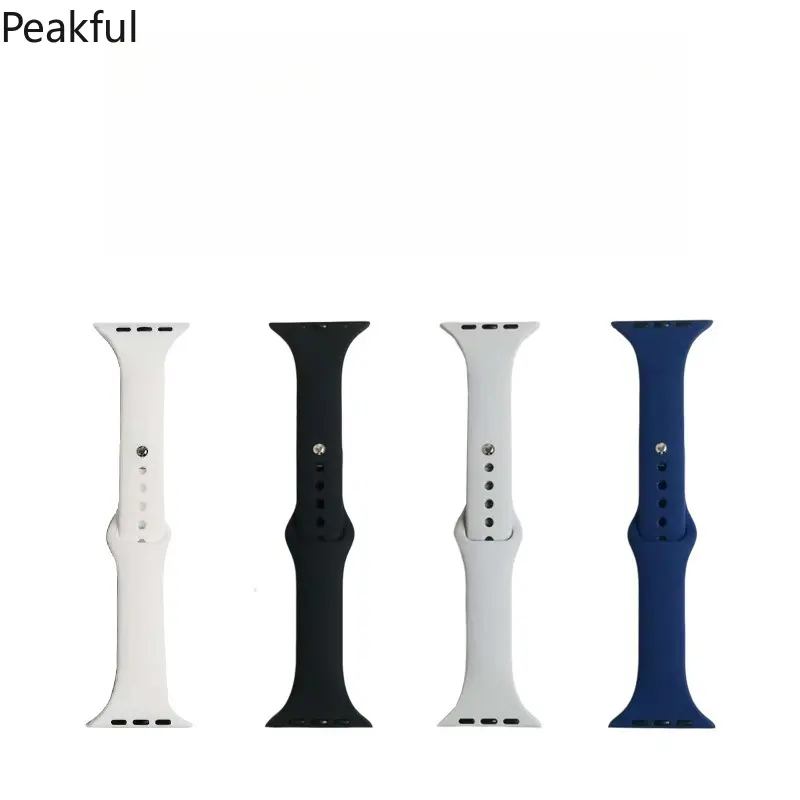 Spot silicone strap Small waist silicone watch strap Solid color single buckle Applicable to all Apple watch straps