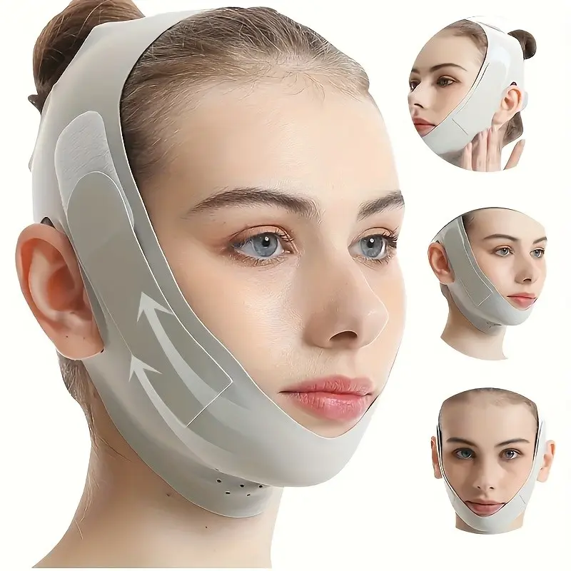 Adjustable V Face Lifting Mask, Sleep Anti-Snoring + Firming Dual Effect, Breathable Invisible Chin Strap, Unisex 3D Contour Design, At Home Facial, Facial Care Tools, Facial Shaping Tool