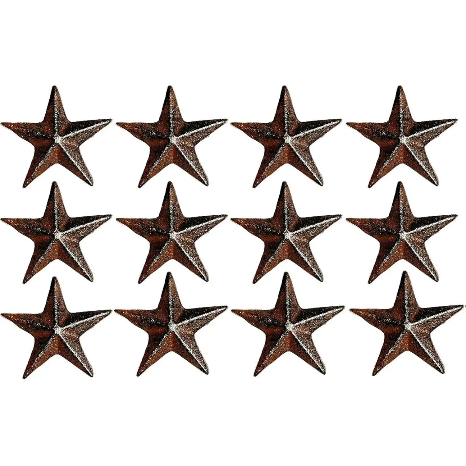 Urbalabs Large Star Cast Iron Cabinet Knobs – Set of 12 – Rustic Farmhouse Drawer Pulls in Antique Bronze