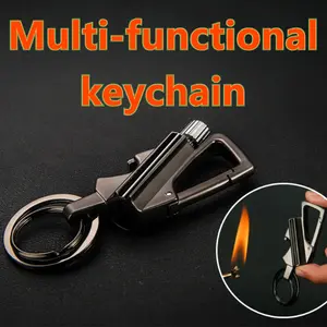 Multifunctional Keychain Lighter - Hold Keys,outdoor adventures that is designed to hold multiple keys outdoor fun car key holder(No kerosene)