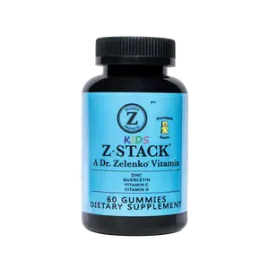 Dr. Zelenko Kids Z-Stack® Chewable Gummies - Immune Support with Zinc, Quercetin, Vitamin C & D - Original Pineapple & Fruit Punch Flavors - 60 Gummies