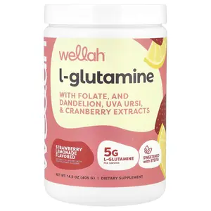 Wellah L-Glutamine, Strawberry Lemonade, 14.5 oz (405 g)
