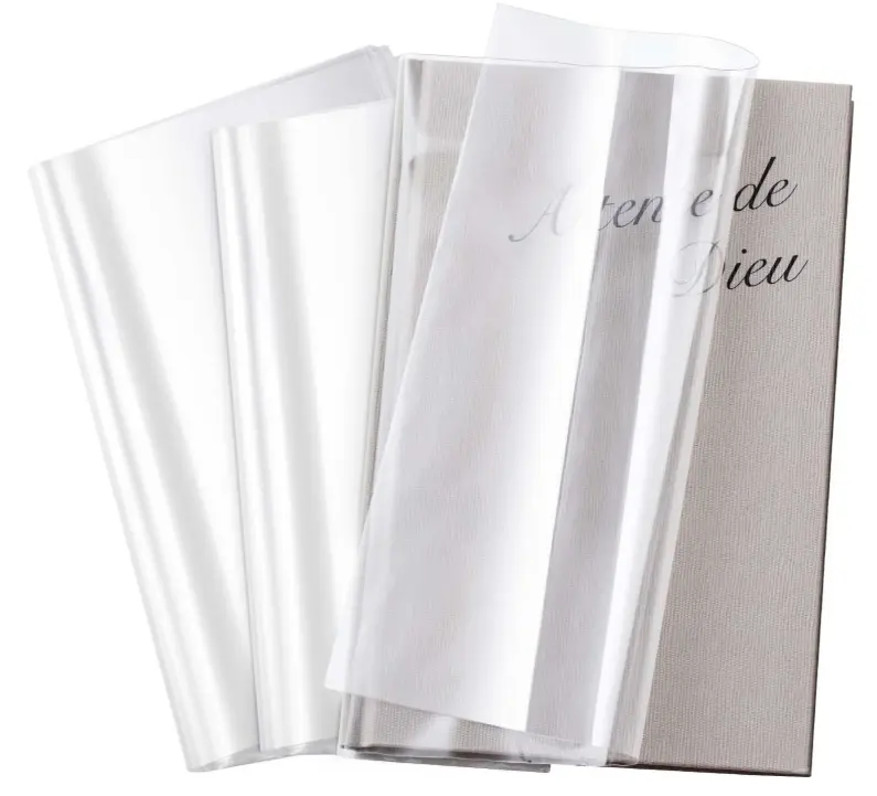 Adjustable Clear Book Covers, Plastic Waterproof Sleeve Cover for Textbooks Paperbacks, with Self Adhesive Closure, Wear, Transparent Book Protector