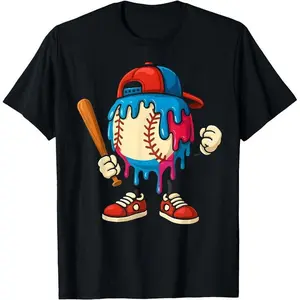 Baseball Drip Boys Ice Cream Drip Sport Game Day Unisex T-Shirt Cotton Menswear Man Classic