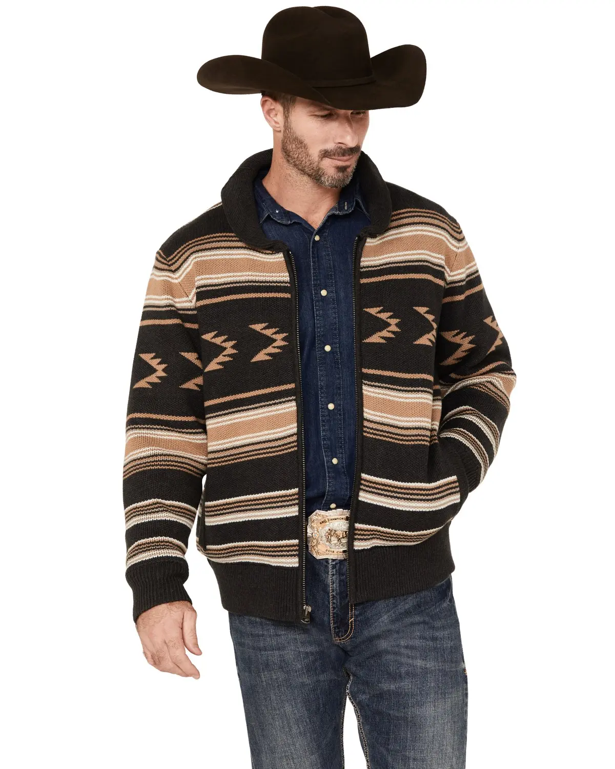 Cinch Men's Men'S Full-Zip Striped Sweater - Mwk1582001