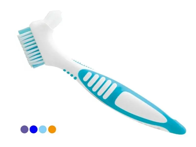 Paro Swiss Clinic Denture Brush 920 Dual Head Cleaning Toothbrush with Hard & Soft Bristles, Extra Comfort Handle, Denture Care Brush for Effective Oral Hygiene & Appliance Cleaning Daily Cleanser
