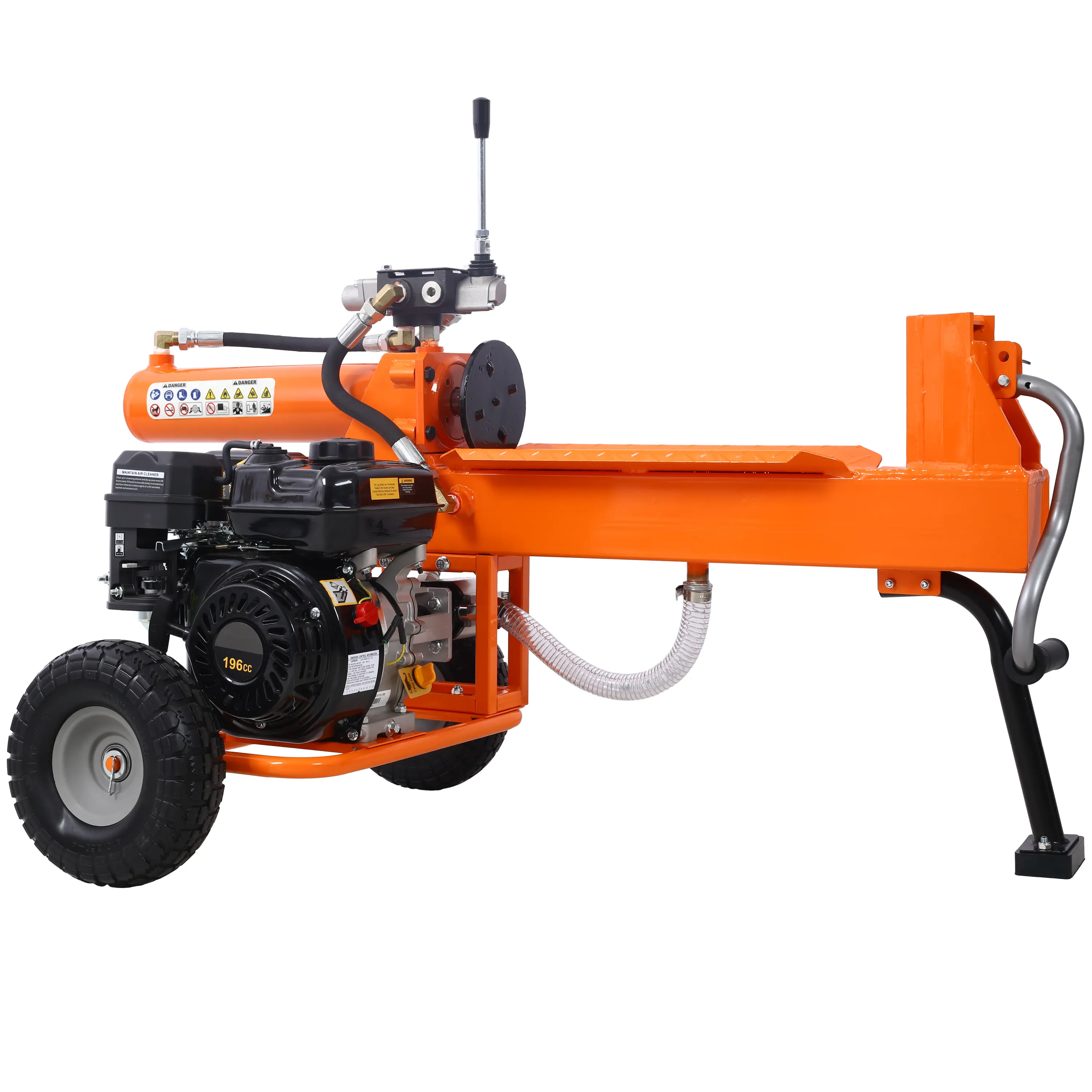 20 Ton 7 HP Gas Powered Log Splitter, Auto-Return Full-Beam Steel Wedge, EPA-Compliant Engine, Orange Outdoor Firewood Splitting Machine
