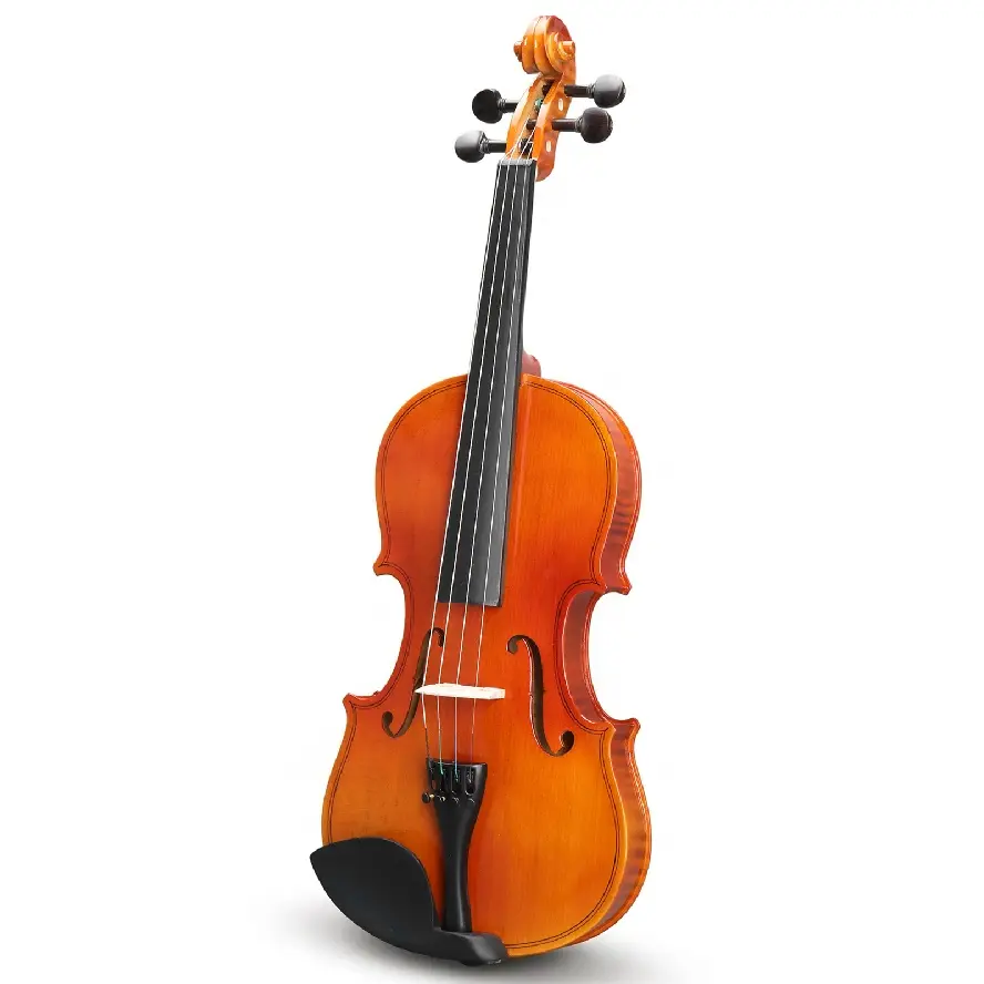 4/4 Full Size Acoustic Violin Set for Beginners, Students & Adult Players, Natural Tiger-Stripe Wood Violin with Bow, Shoulder Rest, Rosin, Tuner, Extra Strings & Protective Gift Case for Lessons