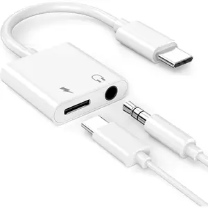 Headphone Adapter for iPhone 16 15, [MFi Certified] USB Type C to Aux Audio Jack Adapter with PD 60W Fast Charging Splitter Dongle for iPhone 16/16 Plus/16 Pro/16 Pro Max/15/15 Plus/15 Pro/15 Pro Max