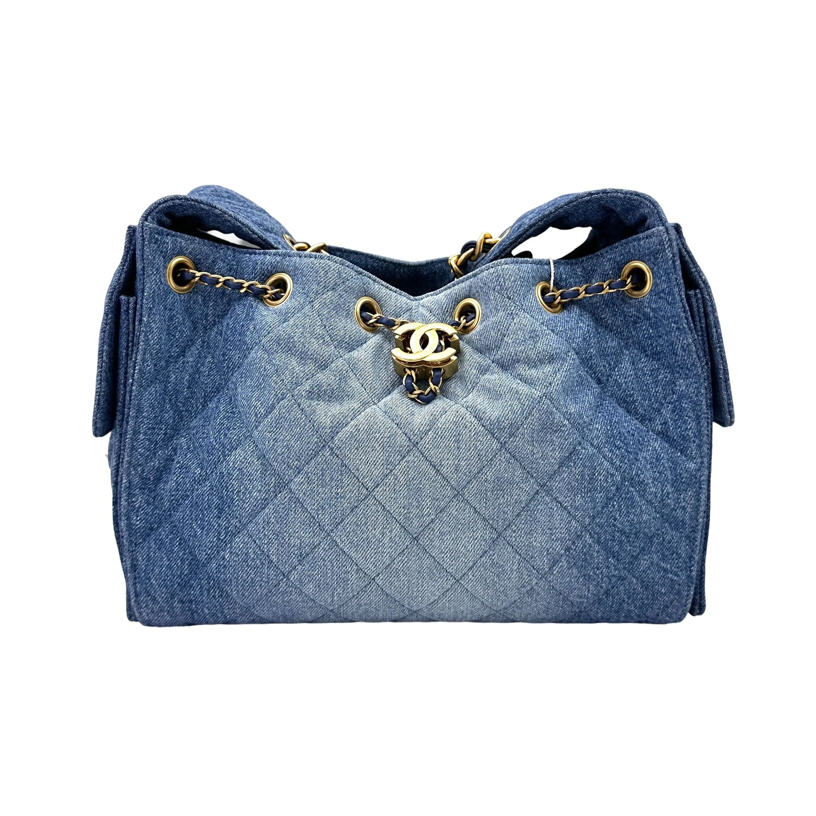 Pre-owned CHANEL Denim Shoulder bags 25Bag Blue Quilted Small Size Shoulder Bag(G5****H1) CC2733