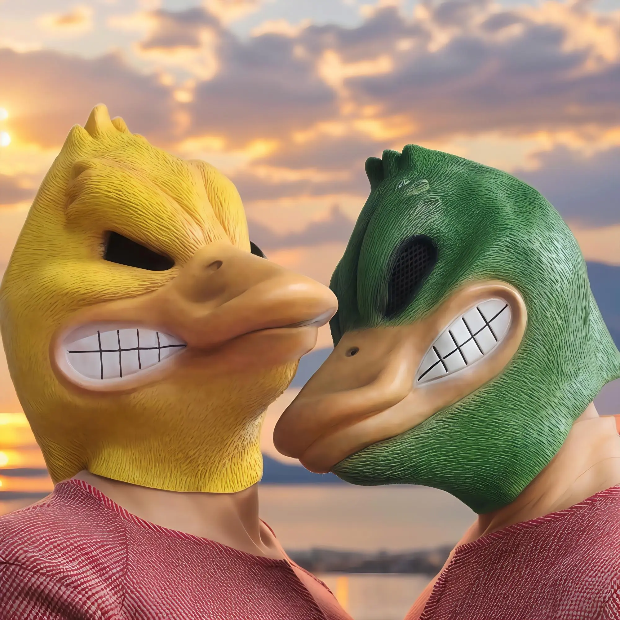Funny Duck Mask, 1 Count Animal Design Mask, Angry Duckling Headgear, Halloween Costume Animal Mask, Masquerade Party Pranks Prop