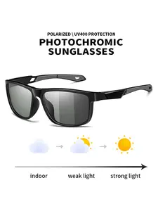 The latest color-changing sports polarized sunglasses, Photochromic cycling glasses, are unisex, offering anti-glare protection day and night, clear vision for outdoor activities