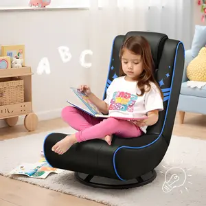 GTPLAYER Floor Gaming Chair Foldable Swivel Floor Chairs for Kids Boys Comfy Video Game Seat with 360° Multipurpose for Gamers, Bedroom or Game Room
