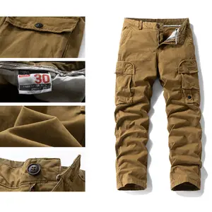 Men’s Basic Plain Washed Cargo Jogger Pants - Mens Clothing, Multiple Pockets, Zipper Closure, Durable, Breathable, Skin-Friendly, Comfortable, Lightweight, All Seasons, Versatile for Everyday Outdoor Wear