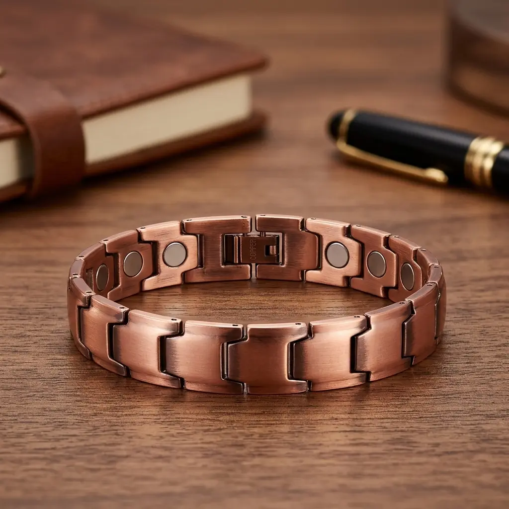 Elegant Copper Magnetic Bracelet for Men & Women, 3500 Gauss Body-Safe Wearable Therapy Jewelry for Joint Pain Relief and Circulation, Body-Safe Bracelets & Bangles, Copper Bracelets & Bangles