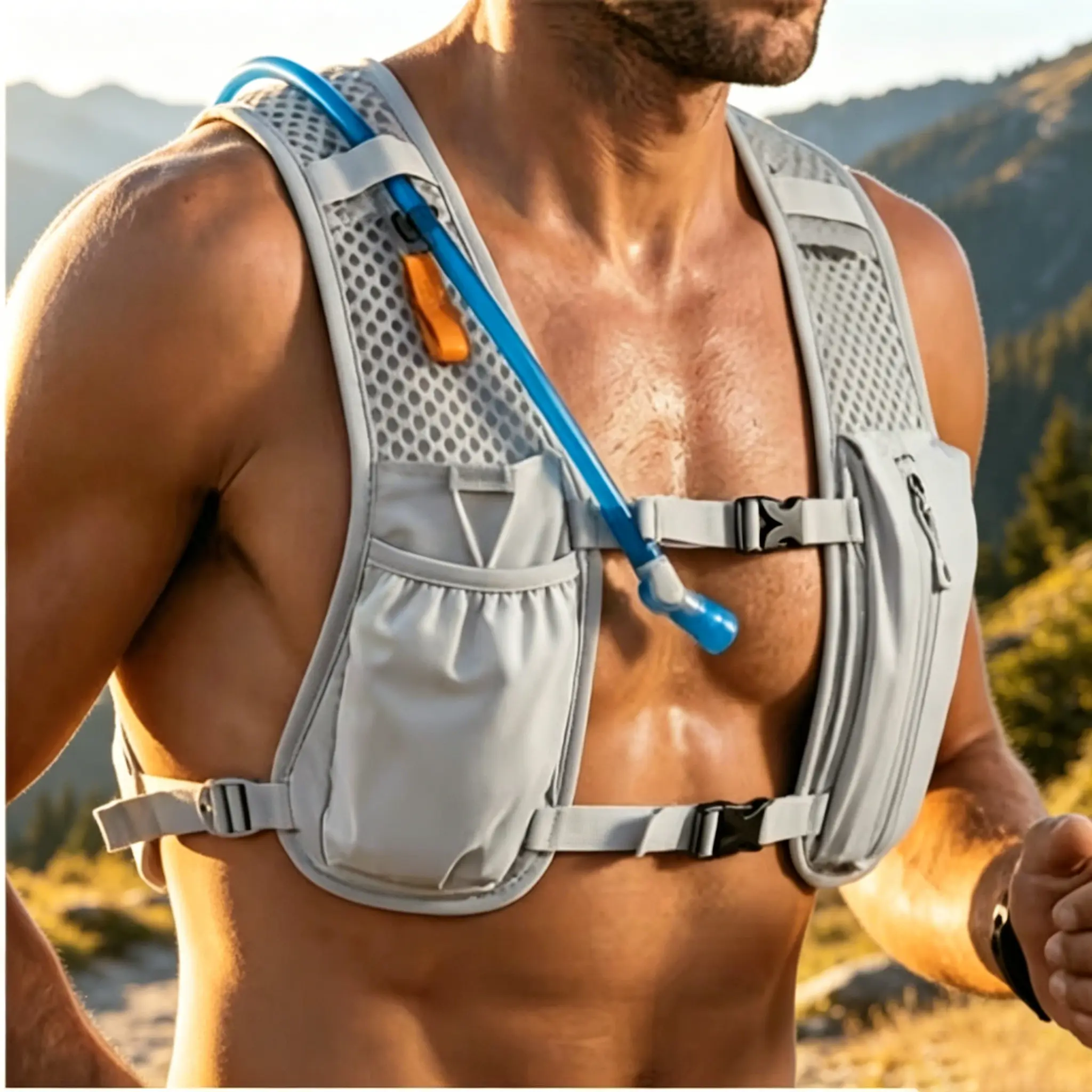 2026 New Ultralight Hydration Pack - Marathon Race Vest, Water Bottle-Integrated Sports Shoulder Backpack for Running