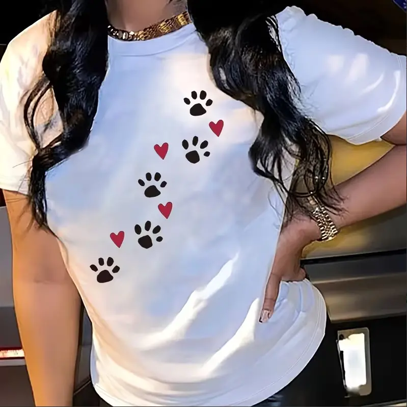 Adorable Dog Paw and Heart Iron-On Patches for DIY Clothing, Jeans, Backpacks, and More - Washable and Made of Polyester