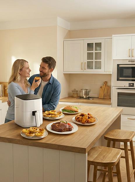 4-in-1 Air Fryer 3QT, 400°F Hot Oven with Roast, Reheat & Dehydrate Functions, Nonstick Basket & Crisper Plate