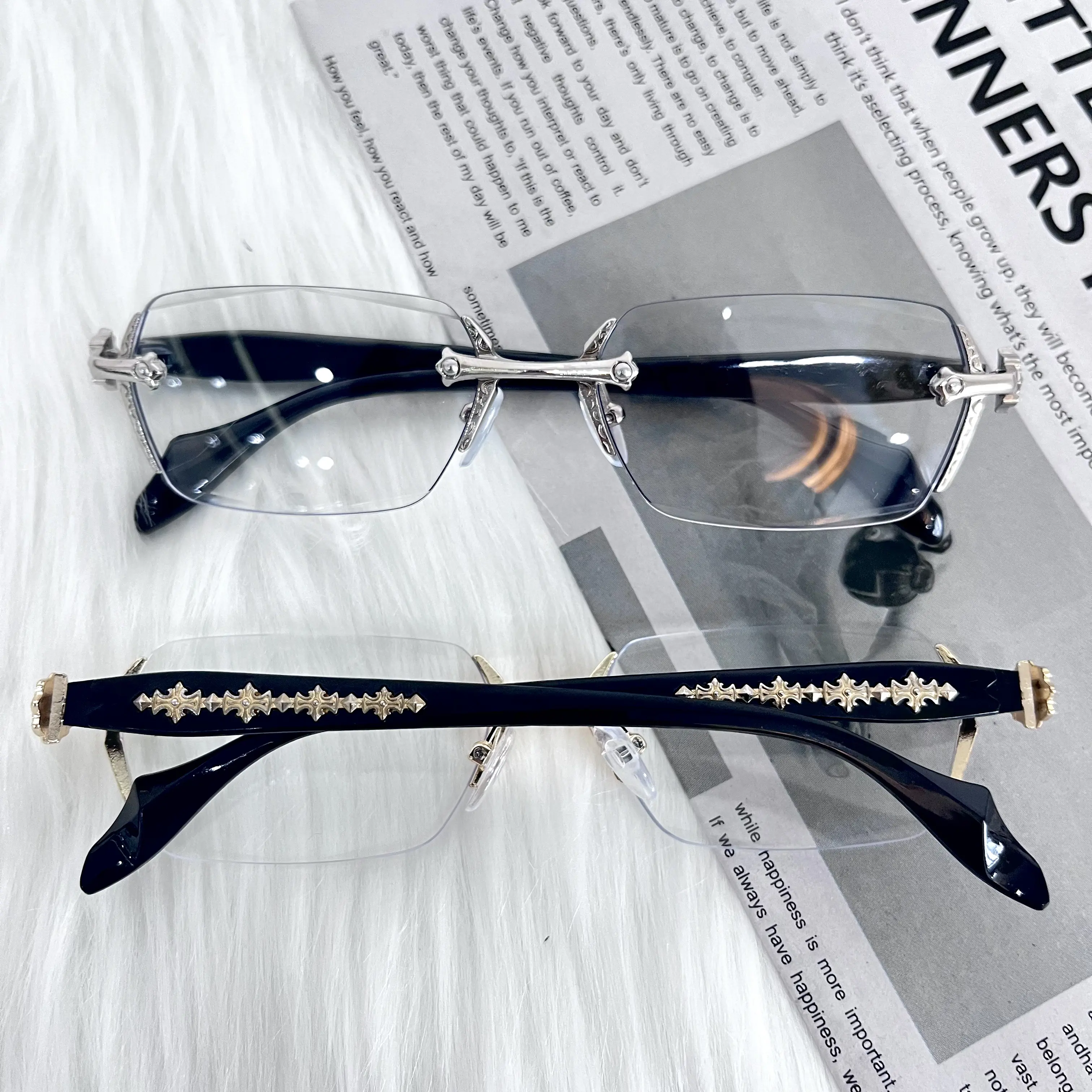 Unisex Premium Anti-Strain Blue Light Glasses - Metallic Professional Optical Frames, Lightweight Screen Protectors for Long Desk Hours, Blue Light Glasses for Women, Daily Wear