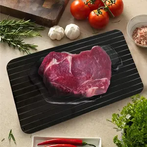 Quick Defrosting Tray for Frozen Meat, Fish, and Vegetables – Non-Electric Aluminum Thawing Tray with Non-Stick Surface and High Thermal Conductivity – Easy to Clean, Use, and Store Kitchen Utensils Lightweight Board springtok