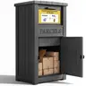 BIFANUO Package Delivery Box for Outside, Lockable Waterproof Anti-Theft Resin Parcel Drop Box, Secure Package Storage for Porch & Curbside, Black