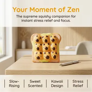 Cute Capybara Toast Squishy Stress Reliever, Slow-Rising Toy for Satisfying Squeezes, Soft and Fun for Work School Home
